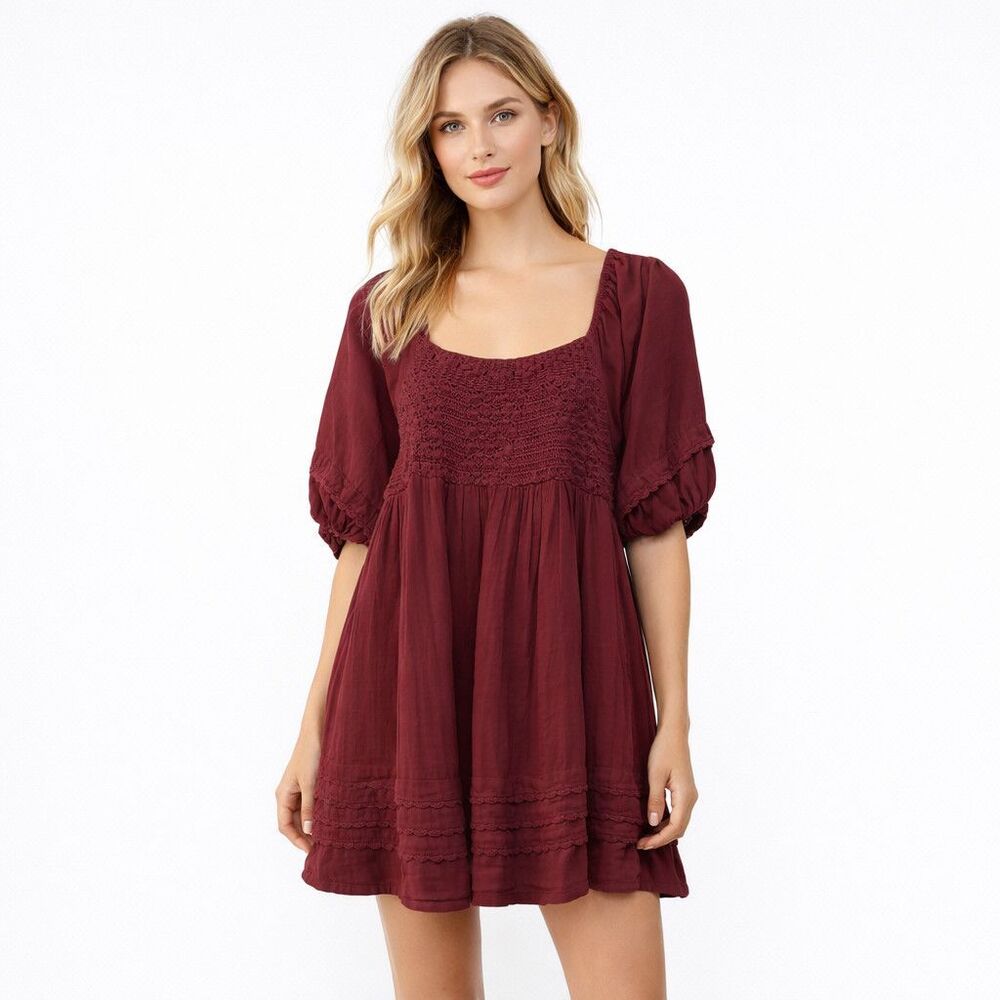 Uncle Frank Burgundy Mini Dress